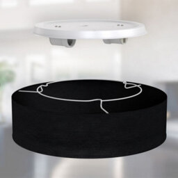 B.k.licht Bulb Socket E27 Black Fabric Shade Ceiling Lamp (Dia)38Cm - thumbnail 3
