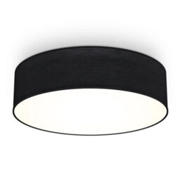 B.k.licht Bulb Socket E27 Black Fabric Shade Ceiling Lamp (Dia)38Cm - thumbnail 1