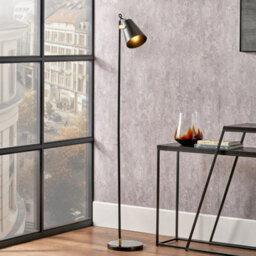 Pacific Lifestyle Black And Brushed Brass Task Floor Lamp - thumbnail 1