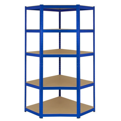 MonsterShop Racking Shelving Unit Corner Metal Shelves Garage Storage 1 Bay 90Cm X 45Cm X 180Cm Boltless - image 1