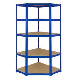 MonsterShop Racking Shelving Unit Corner Metal Shelves Garage Storage 1 Bay 90Cm X 45Cm X 180Cm Boltless