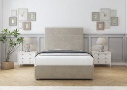"Comfort Rosa Cream Plush Divan Bed Base 2 Drawers Same Side - 26"" Strutted  3' Single" - thumbnail 1