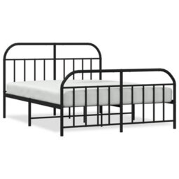 Berkfield Metal Bed Frame With Headboard And Footboard Black 180X200 Cm - thumbnail 2