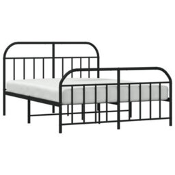 Berkfield Metal Bed Frame With Headboard And Footboard Black 180X200 Cm - thumbnail 4