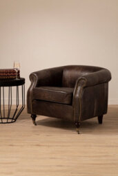 Orsina Grey Leather Winged Armchair,wingback Ocassional Chair,accent Chair,upholstered Chair With Stud Detail - thumbnail 2