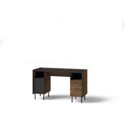 Arte Prestigo Modern Desk - Sleek Office Furniture In Oak Walnut & Black Matt, H790mm W1350mm D550mm