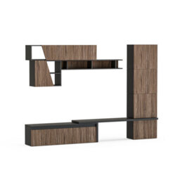 Decorotika Reims  Moduler Modern Tv Unit Wall Mount Customizable Layout Black Alina - thumbnail 4