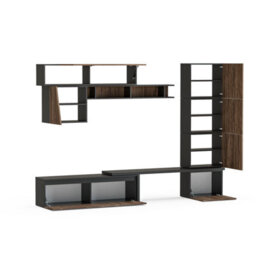 Decorotika Reims  Moduler Modern Tv Unit Wall Mount Customizable Layout Black Alina - thumbnail 5