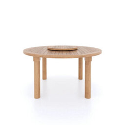 Eterna Cannes Teak Garden Outdoor Dining Table & 6 Seat Chair Set - With Green Cushions - thumbnail 7