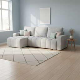 Abrielle Light Grey Reversible Corner Sofa Bed Pull Out Guest Bed With Built In Storage Compartment - thumbnail 2