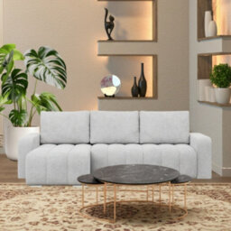 Abrielle Light Grey Reversible Corner Sofa Bed Pull Out Guest Bed With Built In Storage Compartment - thumbnail 3