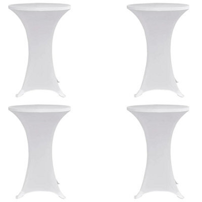 Walplus Standing Table Cover 60 Cm White Stretch 4 Pcs - image 1