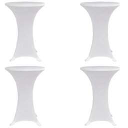Walplus Standing Table Cover 60 Cm White Stretch 4 Pcs - thumbnail 1