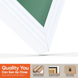 "AK Frames 25X17"" White Step Vinyl Record Frame With Emerald Mount For 12 Inch Lp Cover & Disc - Overlapped Design" - thumbnail 3