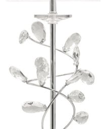 Lighting Supermarket Crystal Glass Leaf Design Modern Chrome Table Lamp With Charcoal Gold Shade - thumbnail 3