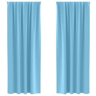 Berkfield Modern Curtains With Curtains 2 Pcs Light Blue 260 X 140 Cm Polyester - image 1