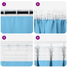 Berkfield Modern Curtains With Curtains 2 Pcs Light Blue 260 X 140 Cm Polyester - thumbnail 7
