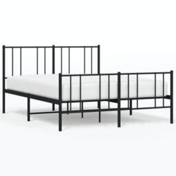 Berkfield Metal Bed Frame With Headboard And Footboard Black 120X190 Cm 4Ft Small Double - thumbnail 2