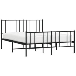 Berkfield Metal Bed Frame With Headboard And Footboard Black 120X190 Cm 4Ft Small Double - thumbnail 3