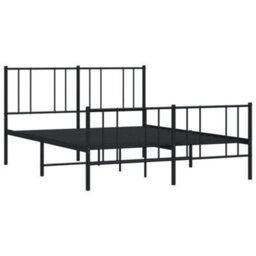 Berkfield Metal Bed Frame With Headboard And Footboard Black 120X190 Cm 4Ft Small Double - thumbnail 5