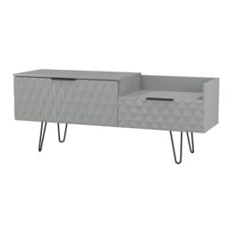 Anzio Matt Dusk Grey Media Unit With 2 Drawers, (H)51.6Cm X (W)127.9Cm X (D)39.3Cm - thumbnail 3