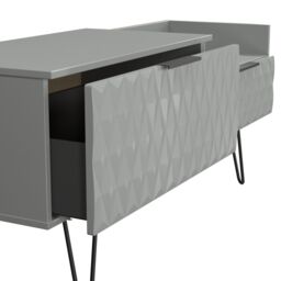 Anzio Matt Dusk Grey Media Unit With 2 Drawers, (H)51.6Cm X (W)127.9Cm X (D)39.3Cm - thumbnail 6