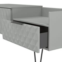 Anzio Matt Dusk Grey Media Unit With 2 Drawers, (H)51.6Cm X (W)127.9Cm X (D)39.3Cm - thumbnail 5