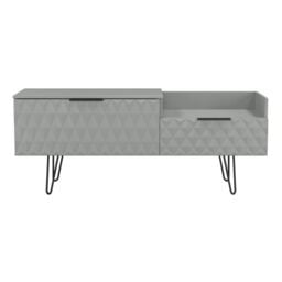 Anzio Matt Dusk Grey Media Unit With 2 Drawers, (H)51.6Cm X (W)127.9Cm X (D)39.3Cm - thumbnail 2
