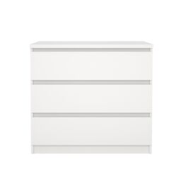 Tvilum Esla Matt White No Effect 3 Drawer Chest (H)701mm (W)770mm (D)500mm - thumbnail 3