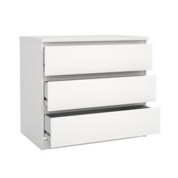 Tvilum Esla Matt White No Effect 3 Drawer Chest (H)701mm (W)770mm (D)500mm - thumbnail 5