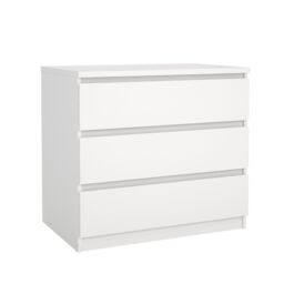Tvilum Esla Matt White No Effect 3 Drawer Chest (H)701mm (W)770mm (D)500mm - thumbnail 2
