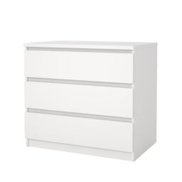 Tvilum Esla Matt White No Effect 3 Drawer Chest (H)701mm (W)770mm (D)500mm - thumbnail 4