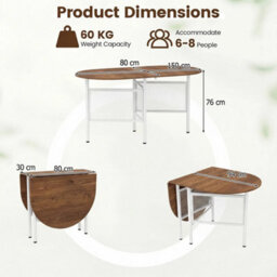 150Cm Farmhouse Folding Dining Writing Table - thumbnail 2
