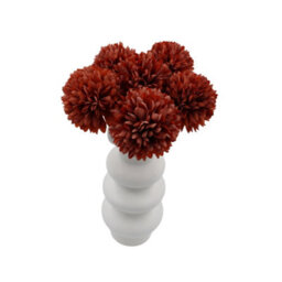 Woodside Home Living Artificial Chrysanthemum Ball Flowers - Dark Orange Set Of 6 - thumbnail 1