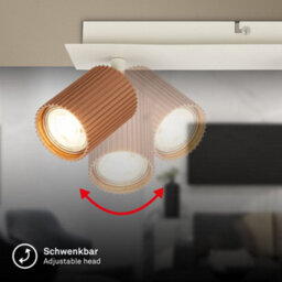Briloner Gu10 Socket Coffee Warm Grey Adjustable Heads 3 Light Ceiling Spotlight 45Cm - thumbnail 3