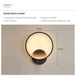 Led Wall Sconce Light In Black  Modern Interior Accent Lighting For Bedroom Living Room - thumbnail 2