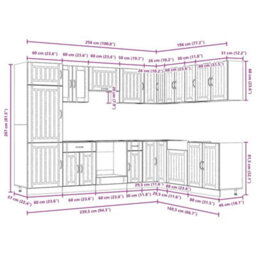 Berkfield 14 Piece Kitchen Cabinet Set Lucca Black Engineered Wood - thumbnail 8