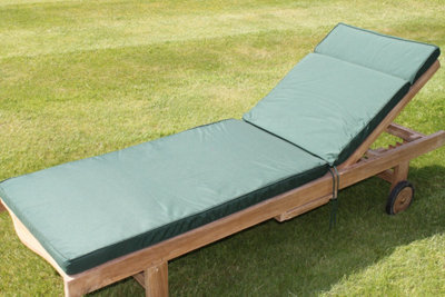Garden Market Place Garden Furniture Cushion- Cushion For Garden Sun Lounger Chair In Green - image 1
