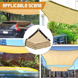Beige 3X4M Rectangular Hdpe Shade Sail - thumbnail 4