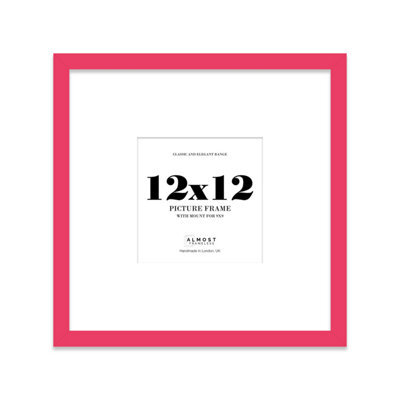 "12X12"" Bright Pink Picture Frame - 12X12"" Square Frame With 9X9"" Mount For 12X12""/9X9"" Pictures Art Deco Style Room Decor, 1 Pack" - image 1
