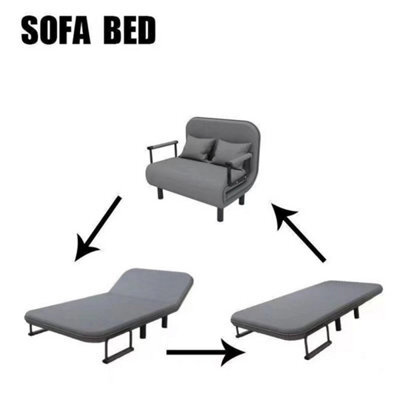 Single 190X65Cm Upholstered 1/2 Seater Fabric Sofa Bed Sleeper Couch Sofabed Settee Recliner Bed - image 1