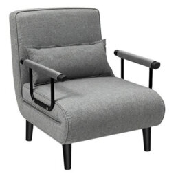 Single 190X65Cm Upholstered 1/2 Seater Fabric Sofa Bed Sleeper Couch Sofabed Settee Recliner Bed - thumbnail 3