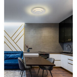 Luminosa Lighting Luminosa Heda 35Cm Integrated Led Semi Flush Ceiling Light Silver Colored Led 3000K - thumbnail 4