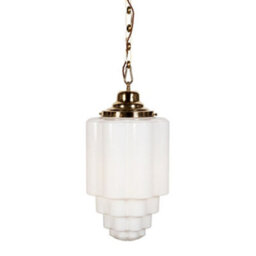 Glasshouse Polished Brass Art Deco Pendant Light - Se Home - thumbnail 1