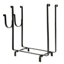 Dibor Fireplace Freestanding Wood Rack Black Iron Fireside Firewood Log Holder, Log Storage Rack With Fireplace Companion Set - thumbnail 2