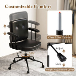 Gainoom Home Office Chair Coffee Small Desk Chair Adjustable Computer Chair - thumbnail 3