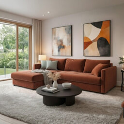 Orea L Shape Corner Sofa Bed With 2 Storage Containers Sleeping Function 227 150Cm Fabric Upholstered Settee Brown Left - thumbnail 2
