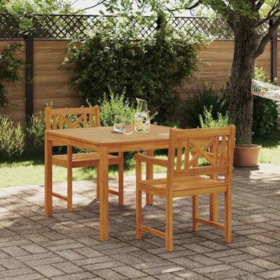 Berkfield Garden Dining Set 3 Pcs Brown Solid Acacia Wood - image 1