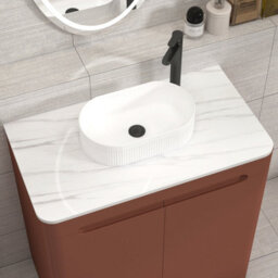 Royal Bathrooms Venice 800mm Terracotta Clay Freestanding Bathroom Countertop Vanity Unit 2 Door With Lyon Basin - thumbnail 6