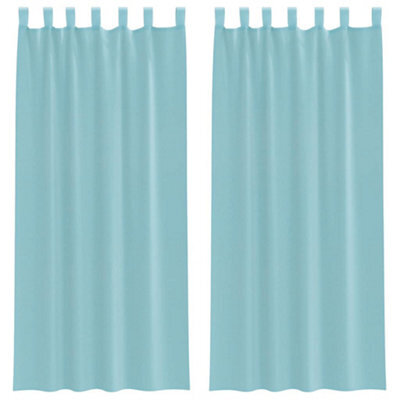 Berkfield Durable Voile Curtains With Loops 2 Pcs Turquoise 140X225 Cm - image 1